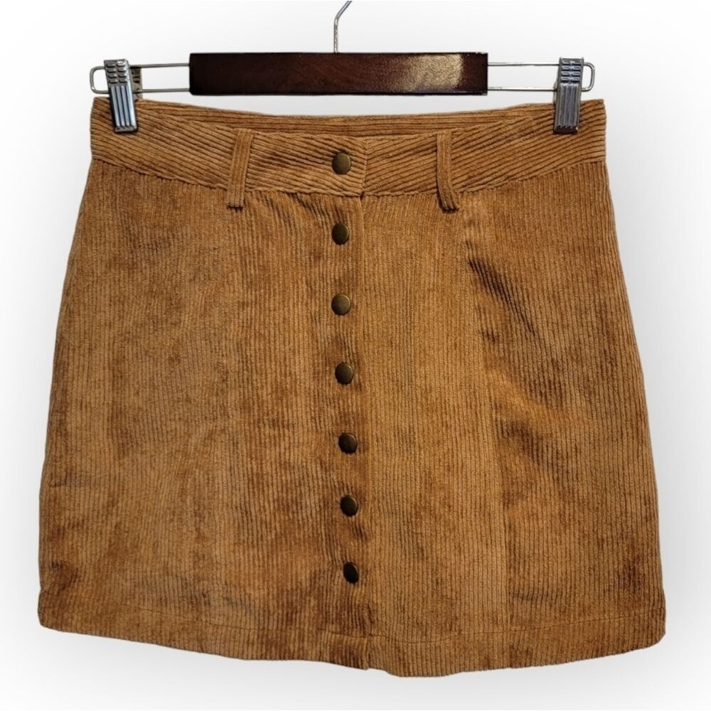 Favlux Corduroy Button Front Mini Skirt Size Small